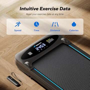 MERACH Walking Pad, 2.75HP Quiet Under Desk Treadmills for Home, Portable Walking Treadmill with Magnetic Remote Control, LED Display, APP