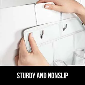 Gorilla Grip Over the Door Shoe Organizer, 2 Pack, 24 Breathable Mesh Pockets, Space Saving Hanging Storage Holder, Closet Rack Hanger Holds Up to 40 lbs, Hangs on Closets, Shoes, Accessories, White