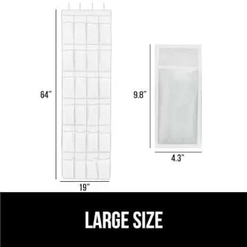Gorilla Grip Over the Door Shoe Organizer, 2 Pack, 24 Breathable Mesh Pockets, Space Saving Hanging Storage Holder, Closet Rack Hanger Holds Up to 40 lbs, Hangs on Closets, Shoes, Accessories, White