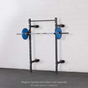 Titan Fitness T-3 Series Folding Power Rack 91in. H 21 in. D Space Saving Wall Mounted