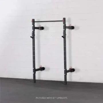 Titan Fitness T-3 Series Folding Power Rack 91in. H 21 in. D Space Saving Wall Mounted