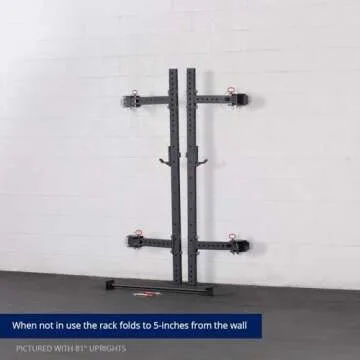 Titan Fitness T-3 Series Folding Power Rack 91in. H 21 in. D Space Saving Wall Mounted