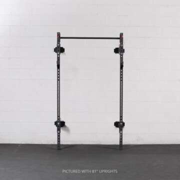 Titan Fitness T-3 Series Folding Power Rack 91in. H 21 in. D Space Saving Wall Mounted