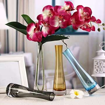 Elegant 8.5 Inch Clear Glass Flower Vase for Home Decor