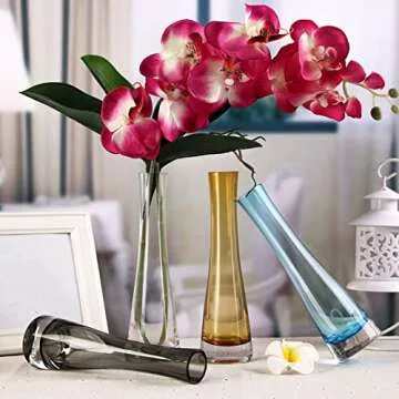 Elegant 8.5 Inch Clear Glass Flower Vase for Home Decor