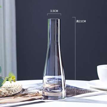 Elegant 8.5 Inch Clear Glass Flower Vase for Home Decor