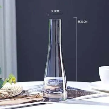 Elegant 8.5 Inch Clear Glass Flower Vase for Home Decor