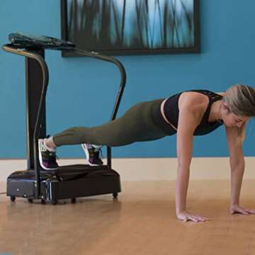 ZELUS Vibration Plate Exercise Machine | Extra Large 1.5hp Workout Equipment for Weight Loss Fitness | Gym Equipment for Home with Built-in Speakers, Resistance Bands, Holds up to 330lb, Black