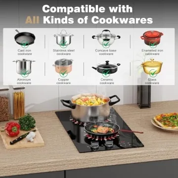 Karinear 110V Electric Cooktop with Dual Burners