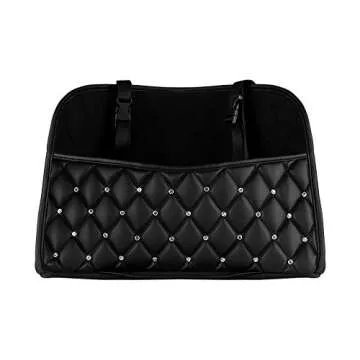 eing Automotive Consoles & Organizers,Pu Leather Diamond Car Purse Holder,Road Trip Essentials Kids Car Stuff Storage Pocket,Car Interior Accessories for Men Gilrs Women,Black