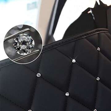 eing Automotive Consoles & Organizers,Pu Leather Diamond Car Purse Holder,Road Trip Essentials Kids Car Stuff Storage Pocket,Car Interior Accessories for Men Gilrs Women,Black