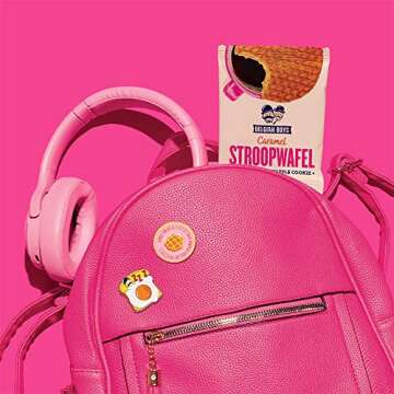 Belgian Boys Authentic Dutch Caramel Stroopwafels, Individually Wrapped Waffle Snacks, Non-GMO, Non-Artificial, No Preservatives, Vegetarian Friendly (8 Cookies per Box)