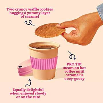 Belgian Boys Authentic Dutch Caramel Stroopwafels, Individually Wrapped Waffle Snacks, Non-GMO, Non-Artificial, No Preservatives, Vegetarian Friendly (8 Cookies per Box)