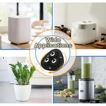 Self Adhesive Caster Wheels, Appliance Rollers for Kitchen Appliances, 360° Swivel Universal Wheel Mini Ball Transfer Roller for Storage Box, Small Furniture (with 3 Ball Bearings, Black, 16 PCS)