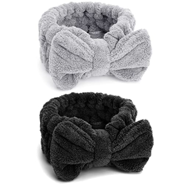 Adorable Spa Headbands for Women - Cute Bow Design for Face Washing