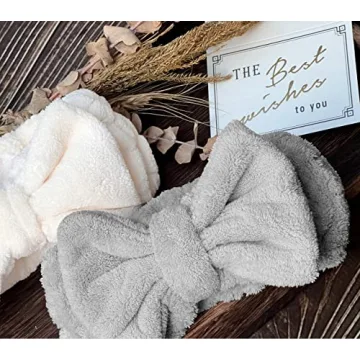 Cute Spa Headbands for Women - Soft Bow Design Face Wash Headband