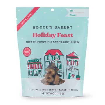 Bocce's Bakery Holiday Feast Treats for Dogs, Soft Chewy Cookies
