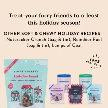 Bocce's Bakery Holiday Feast Treats for Dogs, Soft Chewy Cookies