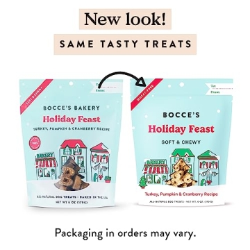 Bocce's Bakery Holiday Feast Treats for Dogs, Soft Chewy Cookies