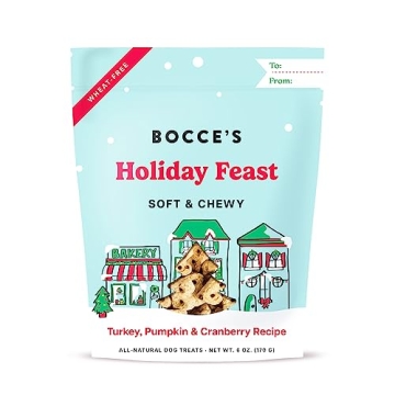 Bocce's Bakery Holiday Feast Treats for Dogs, Soft Chewy Cookies