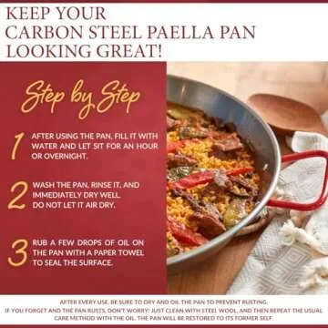 Garcima 18 Inch Carbon Steel Paella Pan for All Cooking Needs