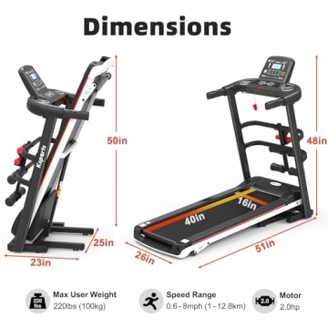 Compact Ksports Electric Treadmill with Incline & Dumbbells