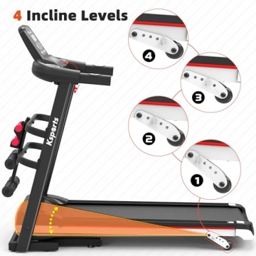 Compact Ksports Electric Treadmill with Incline & Dumbbells