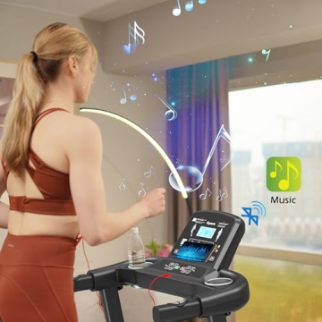 Compact Ksports Electric Treadmill with Incline & Dumbbells