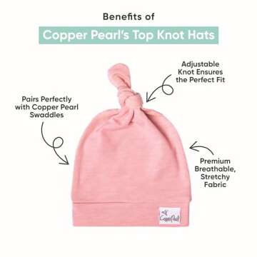 Copper Pearl Baby Beanie Hat Top Knot - Soft & Stylish Autumn Design