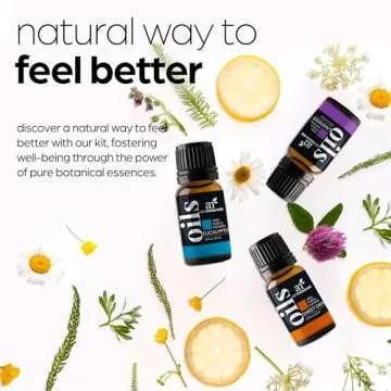 ArtNaturals Aromatherapy Top-6 Essential Oil Set - (6 x 10ml Bottles) - 100% Pure of The Highest Therapeutic Grade - Premium Gift Set – Lavender, Peppermint, Tea Tree, Eucalyptus