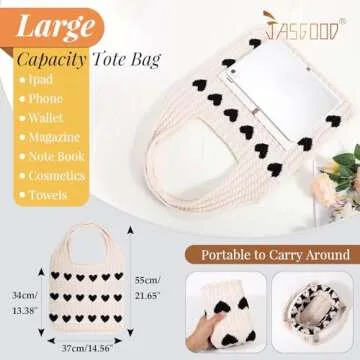 Trendy JASGOOD Crochet Beach Tote Bag for Summer Style