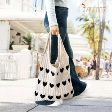 Trendy JASGOOD Crochet Beach Tote Bag for Summer Style