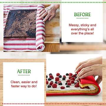 Dergo Baking Mat with Flexible Silicone and Cake Stencils
