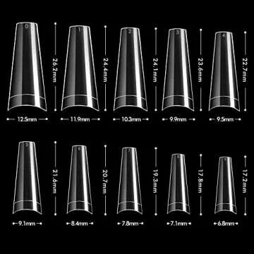 INFELING Clear Coffin Nails Tips - Nail Tips for Acrylic Nails Professional, 500pcs Half Cover Ballerina French Nail Tips with Box, False Fake Nail Tips for Nail Salons Home Christmas Gift, 10 Sizes