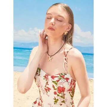 WOWORAMA Gold Starfish Earrings for Women Textured Starfish Stud Earrings Vintage Ocean Sea Star Ear...