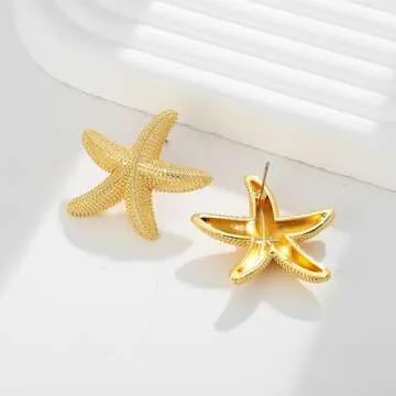 WOWORAMA Starfish Earrings Women Vintage Summer Jewelry