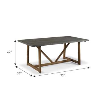 Walker Edison Modern Farmhouse Dining Table 72 Inch