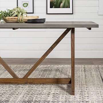 Walker Edison Modern Farmhouse Dining Table 72 Inch