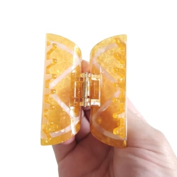 Chic Orange Claw Clips for Women in Cellulose Acetate
