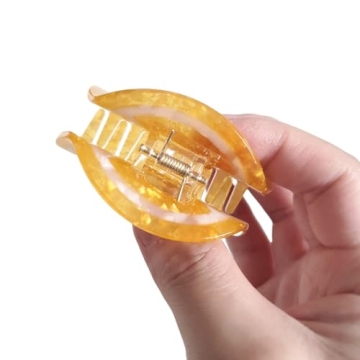 Chic Orange Claw Clips for Women in Cellulose Acetate