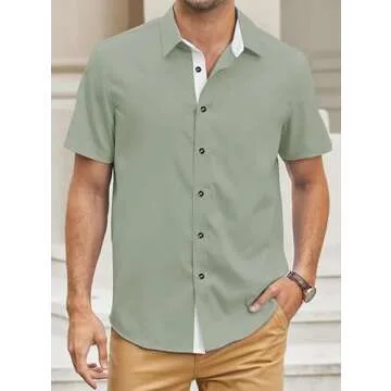 JMIERR Men's Slim Fit Wrinkle-Free Button-Down Shirt