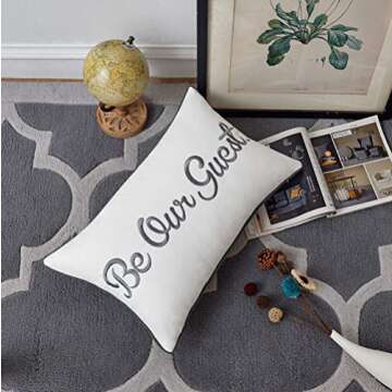 Elegant Be Our Guest Lumbar Pillow Cover for Home Decor