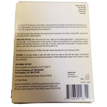 NurtureCALM 24/7 Feline Calming Pheromone Collar (Upto 15" Neck)