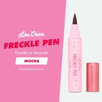 Lime Crime Freckle Pen, Mocha (Dark Freckle Brown) - Lightweight Buildable Makeup with Felt Tip Appl...