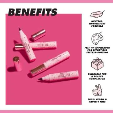 Lime Crime Freckle Pen, Mocha (Dark Freckle Brown) - Lightweight Buildable Makeup with Felt Tip Applicator for Natural Look - Long-Lasting & Waterproof Dot Spot Pen - Vegan & Cruelty-Free