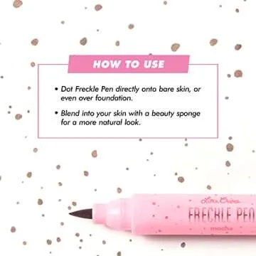 Lime Crime Freckle Pen, Mocha (Dark Freckle Brown) - Lightweight Buildable Makeup with Felt Tip Applicator for Natural Look - Long-Lasting & Waterproof Dot Spot Pen - Vegan & Cruelty-Free