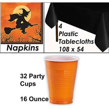 Halloween Tableware & Decorations for 32 Guests