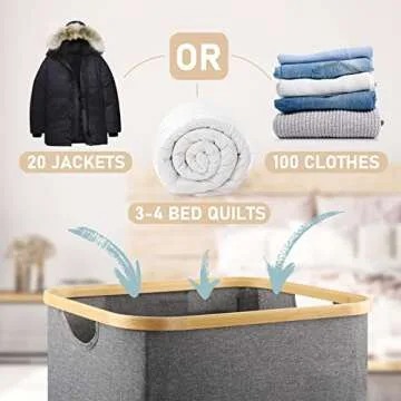 Gallelife Large Laundry Hamper - Stylish and Sturdy 105L