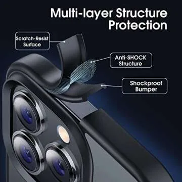 CASEKOO for iPhone 14 ProMax Case Matte Shockproof, [Never Yellow] [10FT Mil-Grade Drop Protection] Translucent Slim Cover Women Men for iPhone 14 Pro Max Case, Frosted Black