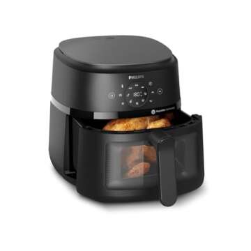Philips Air Fryer 2000 Series 13-in-1 functions, 6.6 Quarts, Compact Design with Cooking Window, Bla...